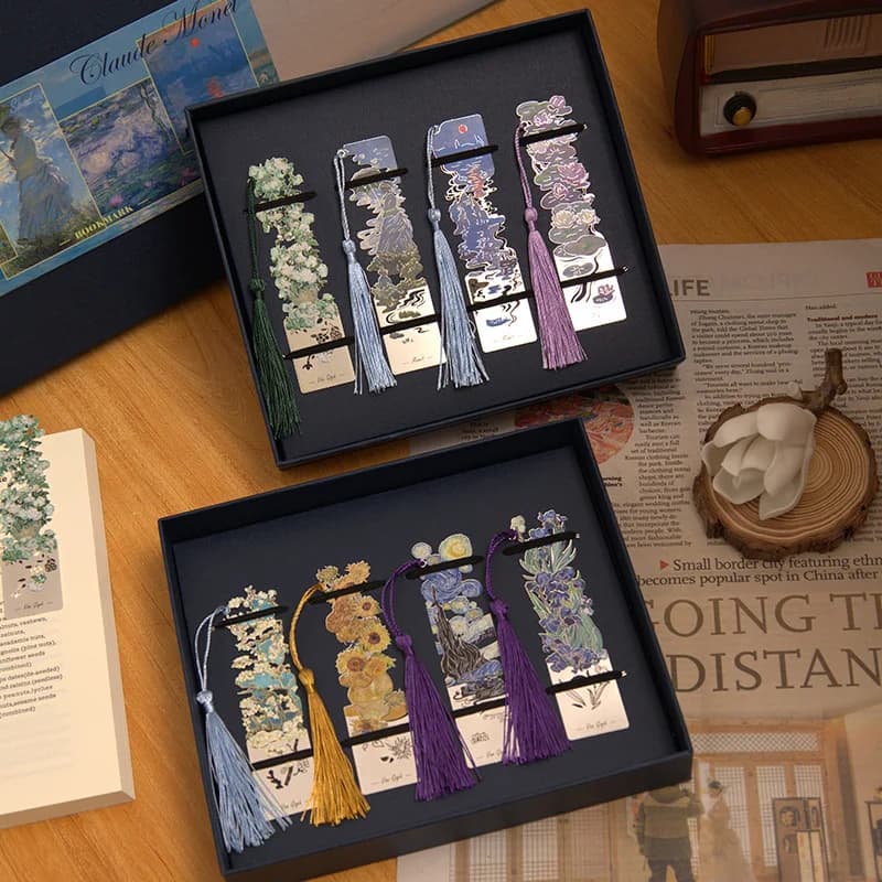 مشبك صفحة كتاب جمالي رسم زهور علامة كتاب معدنية مجوفة إكسسوارات كتاب معدنية هدايا قرطاسية علامة قراءة الطلاب - 3