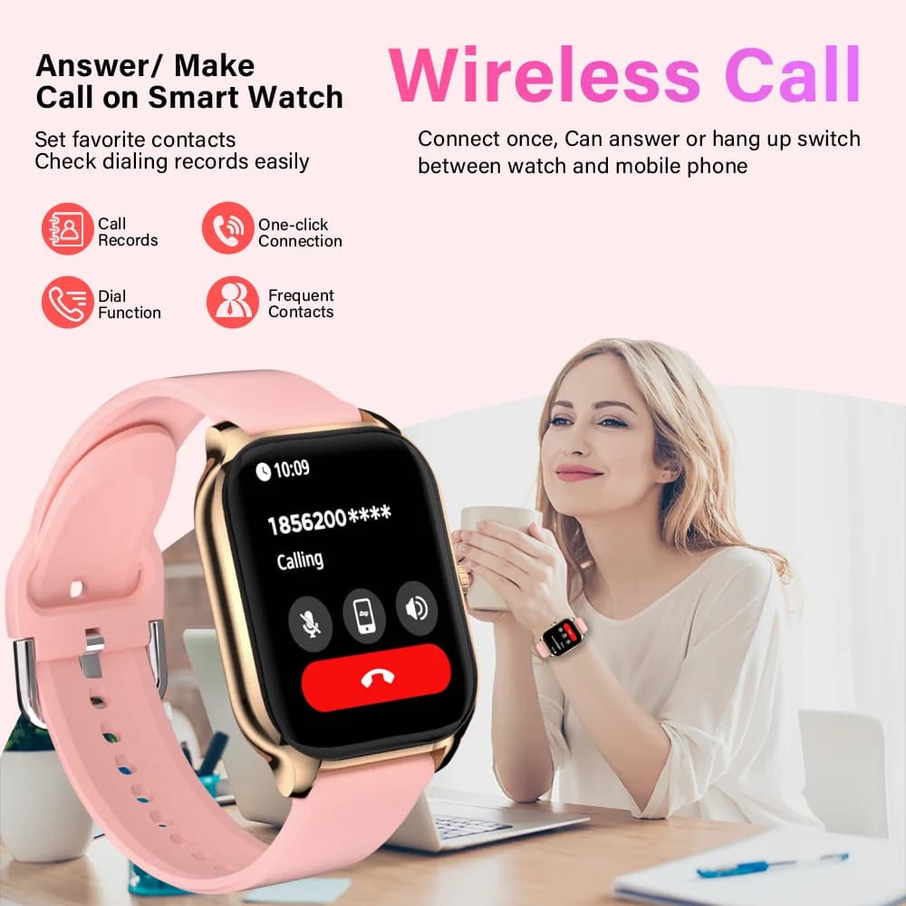 LAXASFIT 2024 موضة جديدة ساعة ذكية مراقب معدل ضربات القلب الرياضة اللياقة البدنية ساعة مقاوم للماء مكالمة صوتية ساعة ذكية لنظام أندرويد IOS - 3