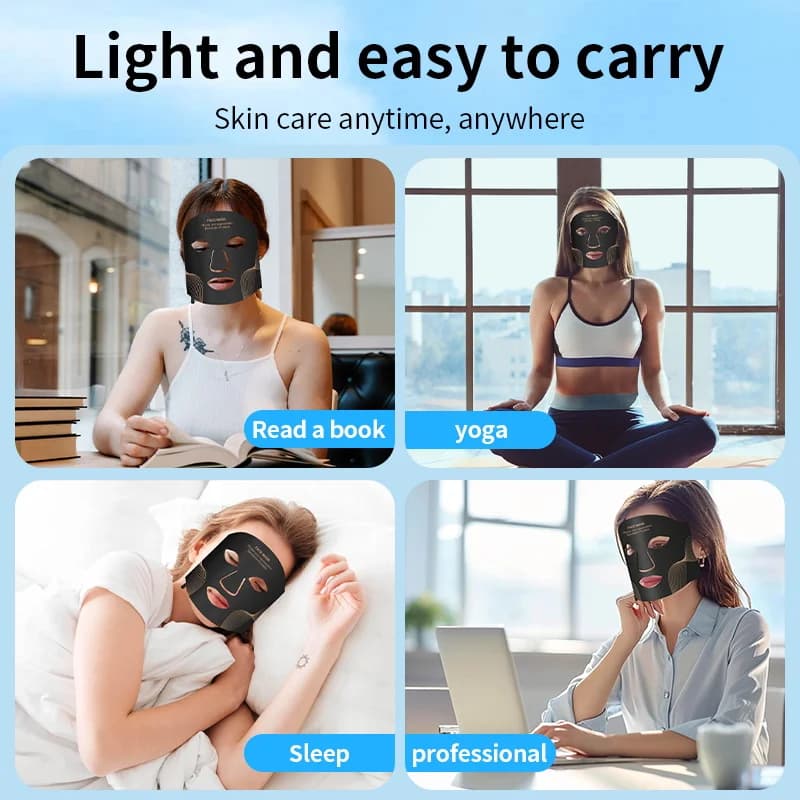 7 Color LED Face Mask with Neck Wireless Portable Red Light Therapy for Anti-Aging, Wrinkles, Skin Rejuvenation, Home Use - 2