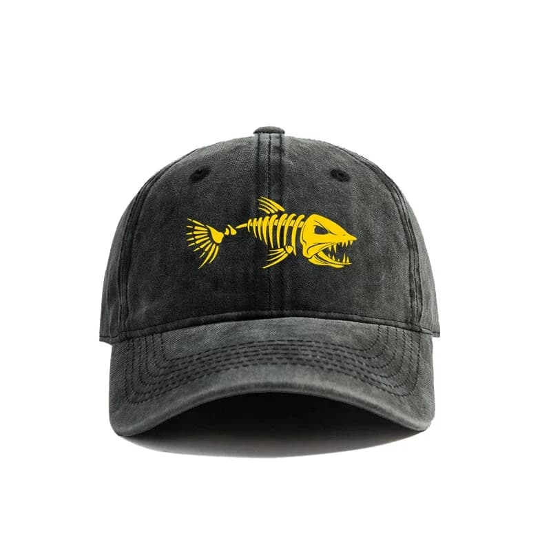 Fishbone Baseball Cap Summer Distressed Dad Hats Men Outdoor Fishing Skeleton Fish Bone Caps MZ-496 - 3