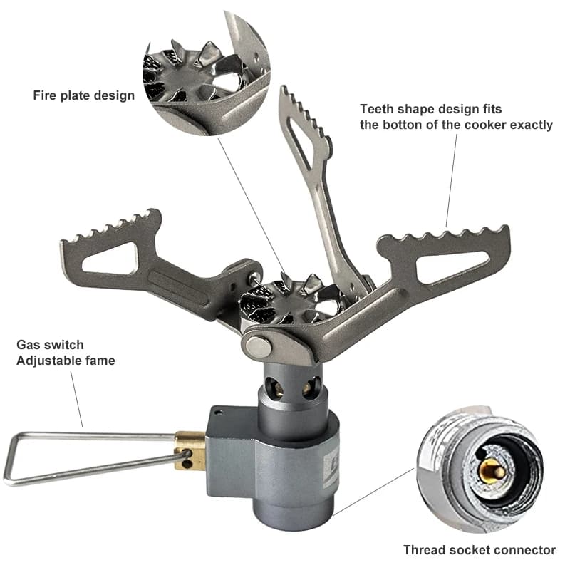 BRS Outdoor Gas Stove Mini Titanium Camping Gas Burner 25g Ultralight Stove Survival Furnace Pocket Picnic Gas Cooker BRS-3000T - 2