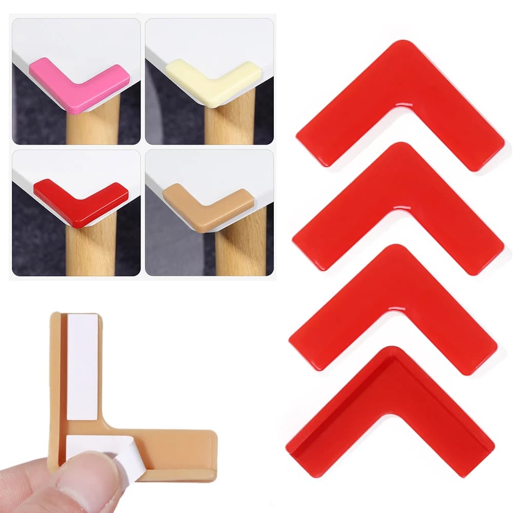 غطاء حماية زوايا النوافذ من السيليكون، مضاد للتصادم، مناسب للألومنيوم والفولاذ، 4 قطع - 2