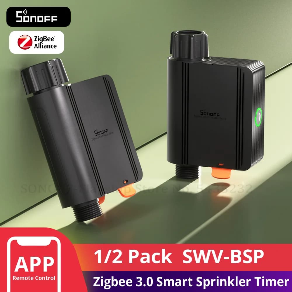 1-2 PCS SONOFF SWV BSP Thread Standard Zigbee Smart Water Valve IP55 Sprinkler Controller Home Automate Irrigation Alexa Google