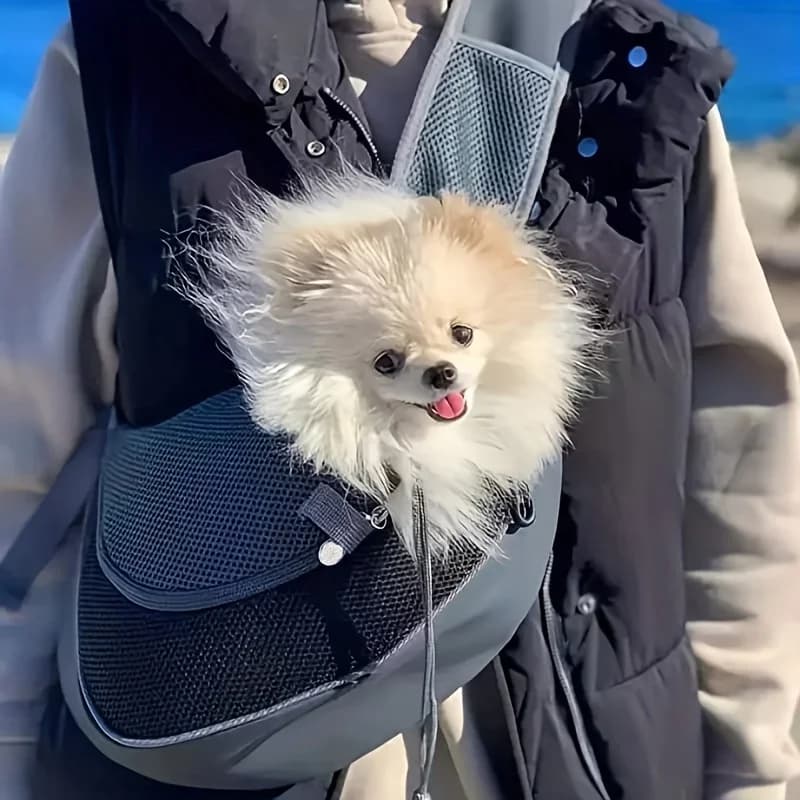 1Pc Dog out backpack,Dog Sling Carrier Breathable Mesh Travel Crossbody Bag For Puppy Cat Hiking Camping - 4