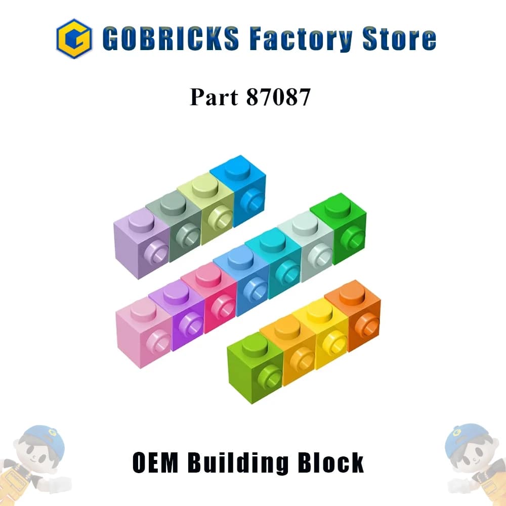 Gobricks 10 قطع MOC 87087 يجمع جسيمات 1x1 كتلة DIY مكعبات بناء مع مطبات متوافقة مع ألعاب تعليمية للأطفال
