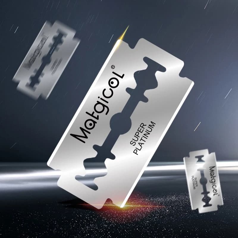 5/10 قطع شفرات حلاقة كلاسيكية مزدوجة الحافة للرجال، شفرات حلاقة آمنة من الفولاذ المقاوم للصدأ - 5