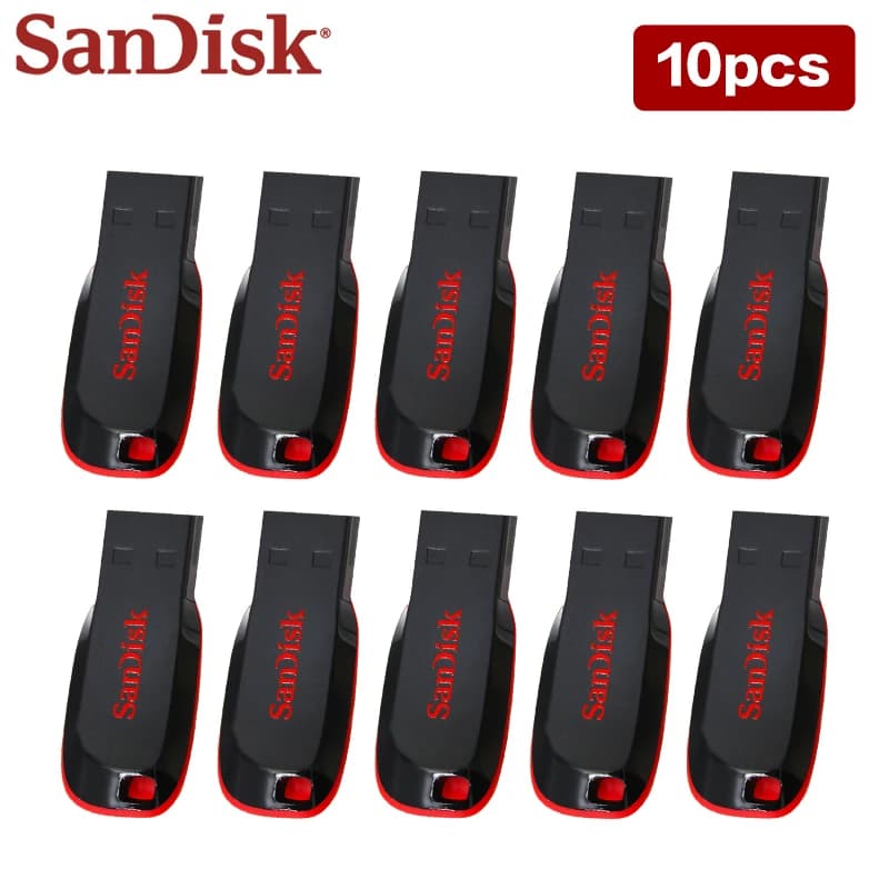 10PCS SanDisk USB 2.0 Pen Drive Original Cruzer Blade CZ50 Pendrive 16GB 32GB 64GB 128GB USB Flash Drive Memory U Disk for PC - 4
