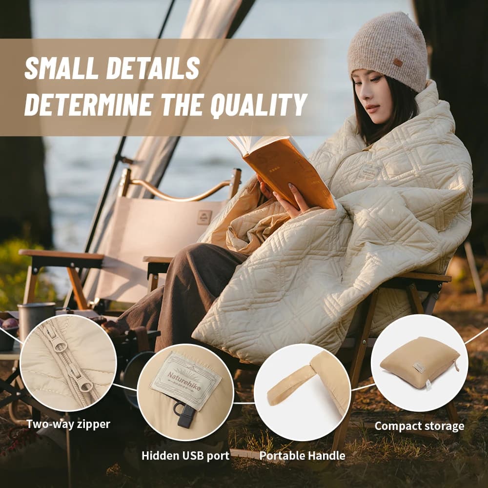 بطانية كهربائية مدفأة من Naturehike مناسبة للشتاء والتخييم مع بطانة كيس نوم حرارية - 6