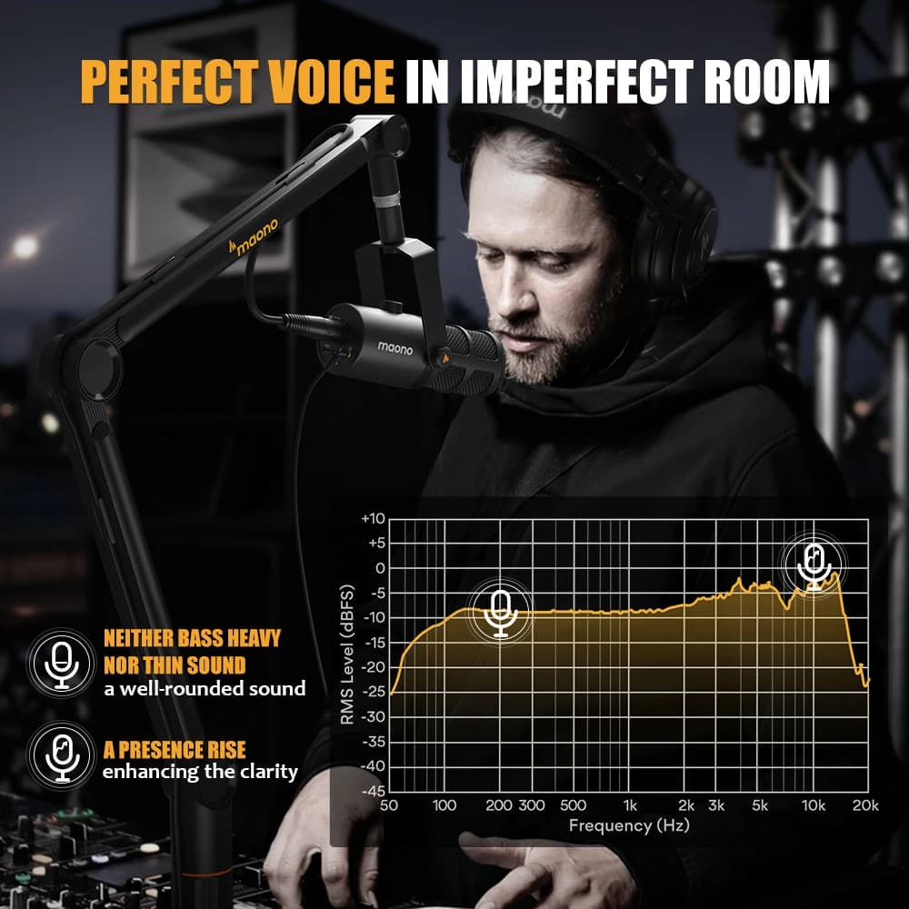 maono PD400X USB/XLR Dynamic Microphone All Metal With One-Touch Mute Headphone Jack And Volume Control For Podcasting Streaming - 5