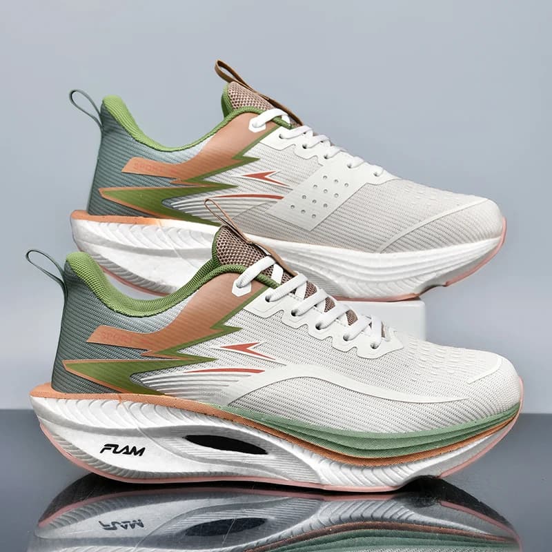 Marathon Men Sports Running Shoes Carbon Board Air Cushion Breathable Lightweight Women's Comfortable Athletic Nonskid Sneakers - 6
