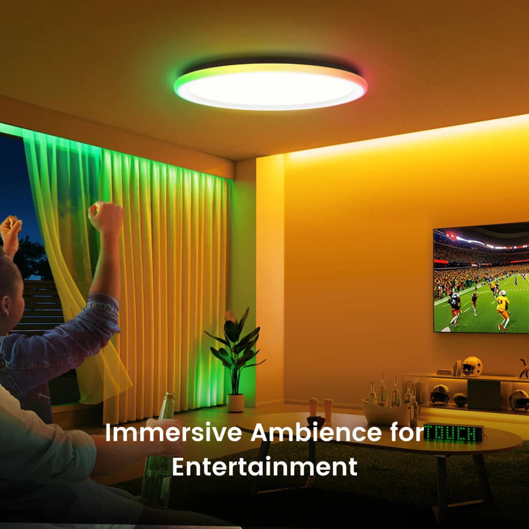 إضاءة سقف ذكية YEELIGHT RGB Mars مع جهاز تحكم عن بعد 16 تأثيرات إضاءة ملونة RGB 6500K لتطبيق Mi Home Google - 4
