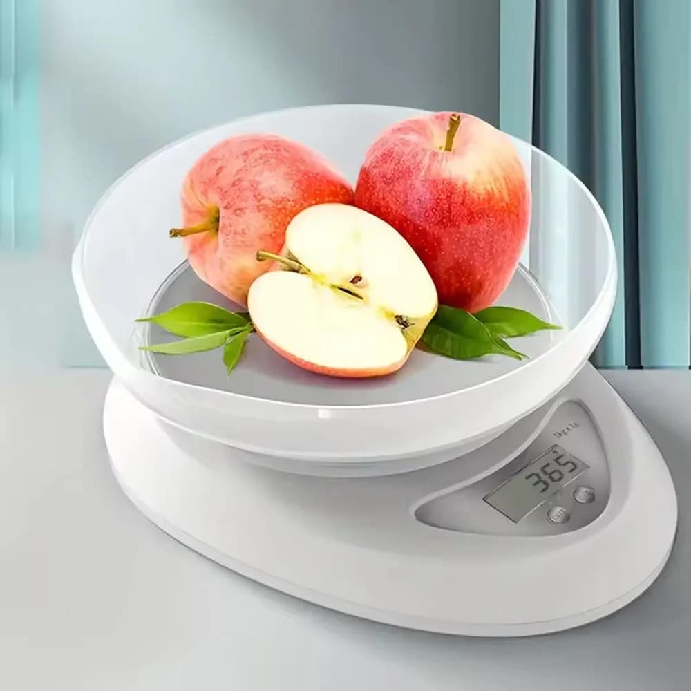 ميزان إلكتروني محمول 5 كجم/1 جرام بشاشة LED، مثالي لقياس الطعام والقهوة وأدوات الخبز