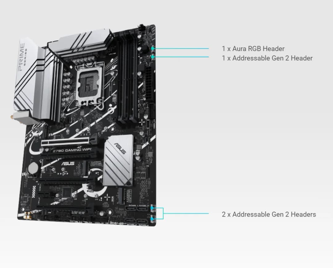 لوحة أم ASUS Z790 GAMING WIFI7 بمقبس LGA1700 ومعالج DDR5 7200 (OC) وذاكرة وشريحة Z790 ATX - 5