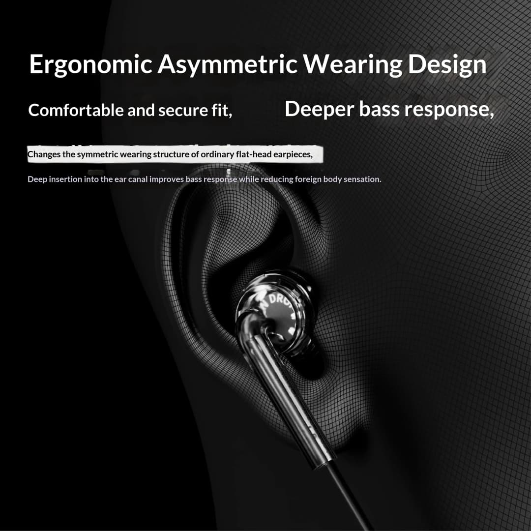 سماعات Moondrop Nice Buds 15.4mm مشغل ديناميكي كبير سماعات أذن مسطحة الرأس 3.5mm ستيريو سلكية سدادات أذن مسطحة الرأس Bass Boost - 2