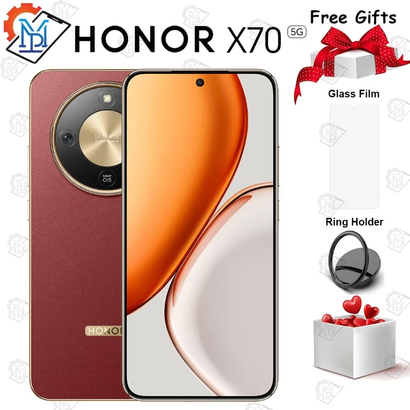 هاتف محمول أصلي HONOR X70 5G بشاشة AMOLED مقاس 6.79 بوصات ومعالج Snapdragon 6 Gen 4 وبطارية 8300mAh وNFC وGoogle Play