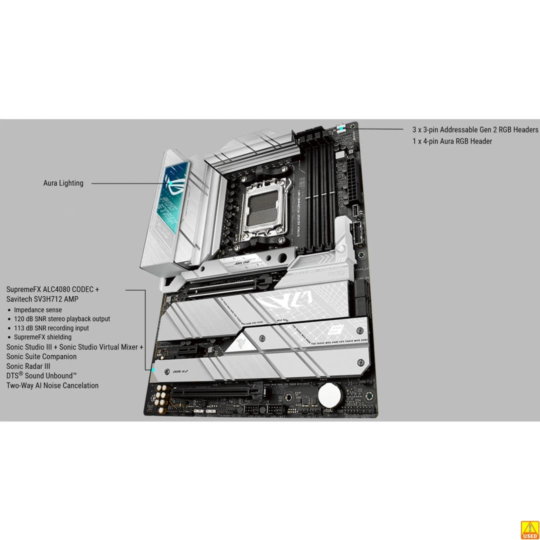 ASUS ROG STRIX X670E-A GAMING WIFI Motherboard Socket AM5 CPU DDR5 8000+(OC) Memory Chipset X670 ATX Mainboard - 3
