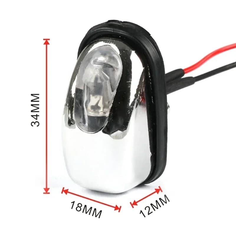1 Pair Car Light Wiper Hood Windshield Water Spray Nozzle Washer Lamp 12V Universal Jet Water Spray Nozzle Spout with LED Light - 5