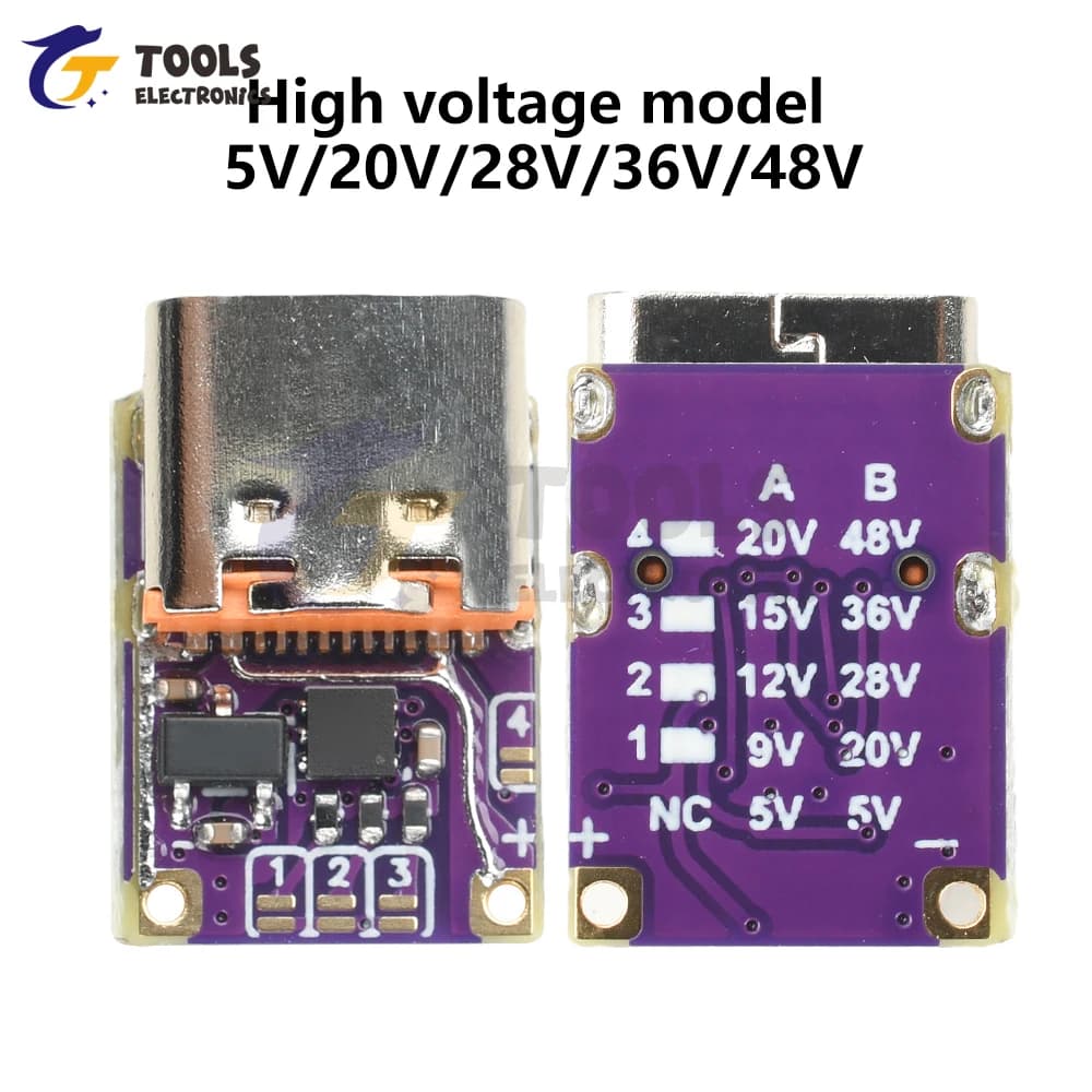 وحدة شحن سريع PD QC نوع-C وحدة تحفيز شحن سريع 5V-20V/20V-48V إخراج لبنك طاقة DIY - 3
