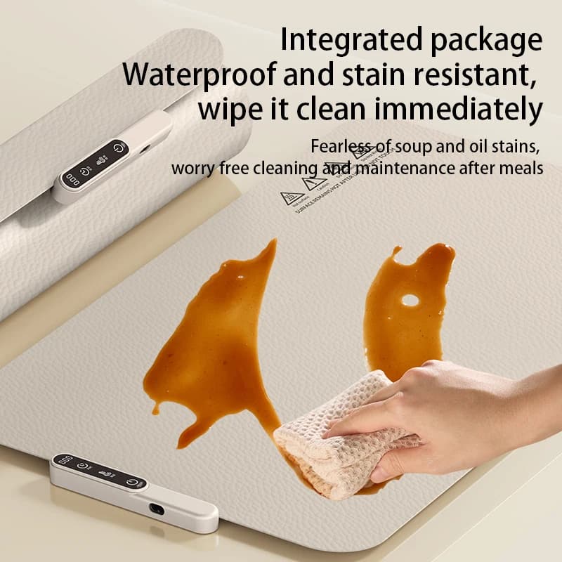 TINSOL Food Warmer Pad Foldable Silicone Heating Pad Portable Meal Cart Insulation Pad 8-Level Temperature Adjustment - 6