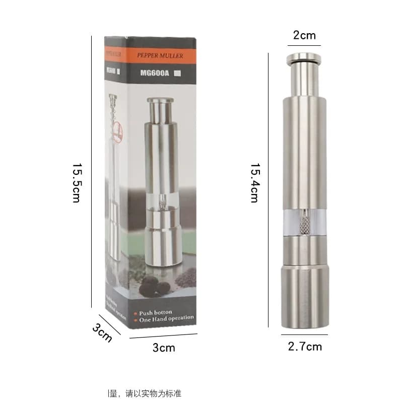 Manual Salt and Pepper Grinder ,Household Sea Salt Ginder,Creative Stainless Steel SpiceGrinder,Manual Sea Salt Mi - 2
