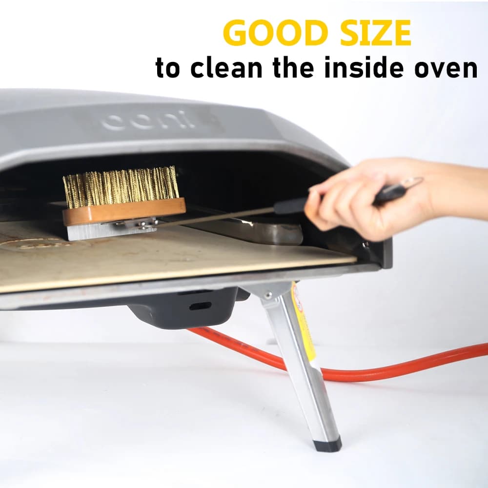 فرشاة نحاسية لفرن البيتزا من Onilini مع فرشاة تنظيف نحاسية بشواية مكشطة مع ملحقات فرن بمقبض من الفولاذ المقاوم للصدأ - 5