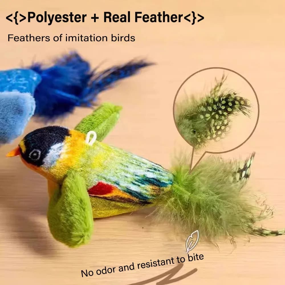 Simulation Bird Cat Toys Cats Interactive Cat Toy Realistic Bird Sound Cat Toy Plush Cat Toy Catnip Cat Toy for Cats Kitten Toy - 5