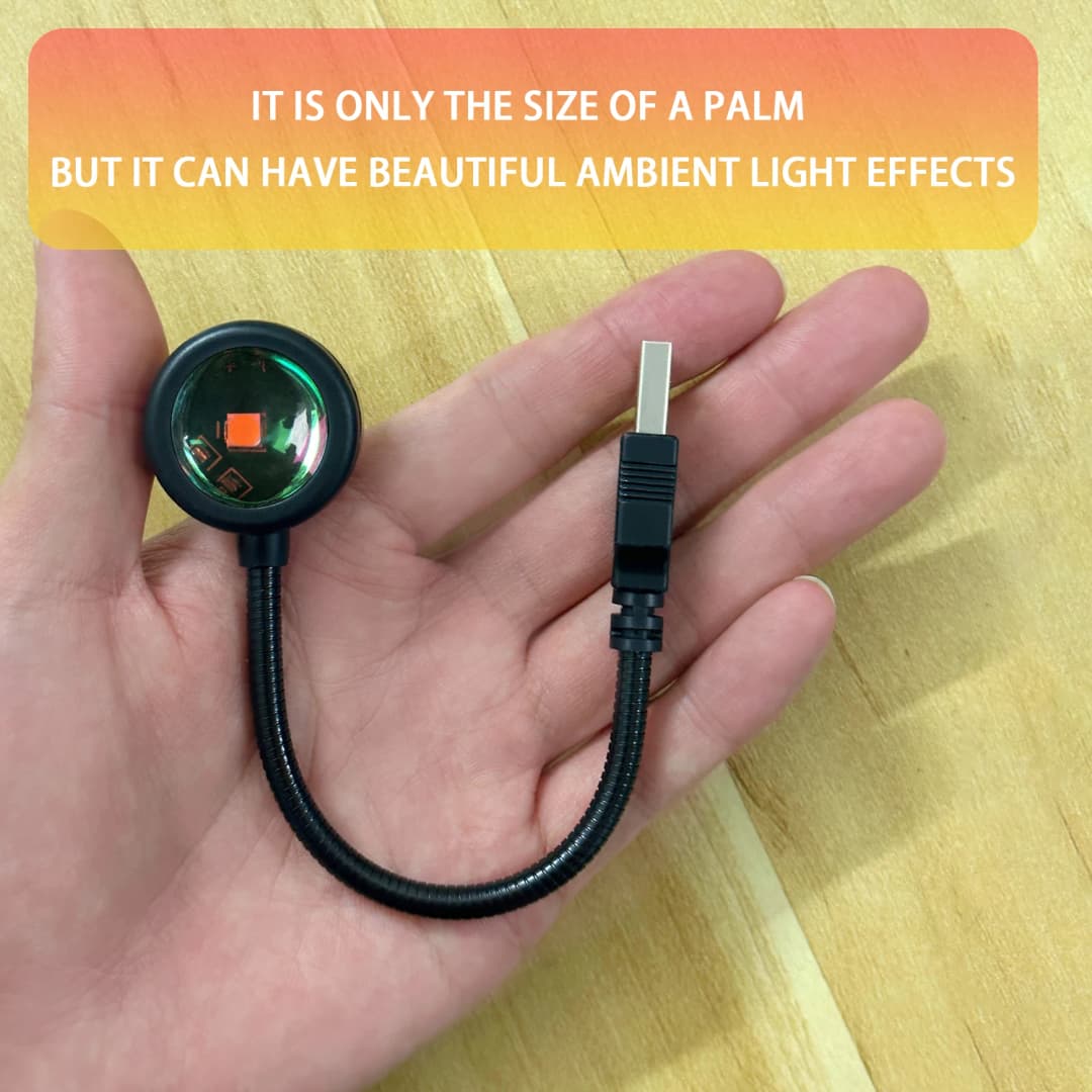 Portable USB Sunset Ambient Light, Dormitory Desktop Lighting Fixture, Plug and Play for a Healing Sunset Moment - 5
