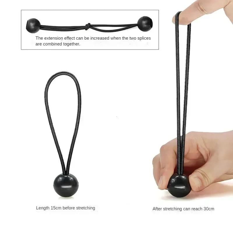 10pcs Bungee Ball Tarps Canvas Tarpaulin Flagpole Ties Cord Ends Elastic Rope Lace Fixed Boat Pole Camping Tent Accessories - 6
