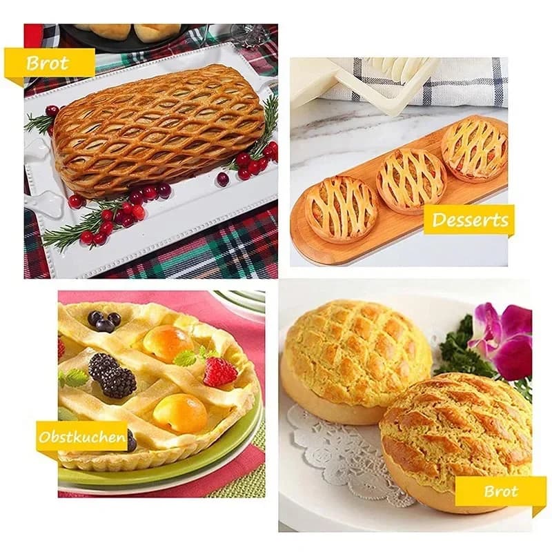 قاطع شبكة بلاستيكي متدحرج قاطع عجين فطيرة بيتزا كوكيز سكين عجلة شبكة أدوات خبز معجنات إكسسوارات المطبخ - 6