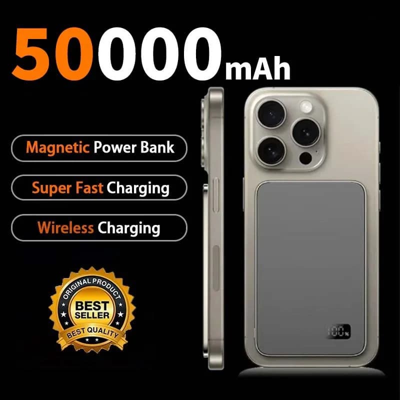 Lenovo 20000mAh Thin Portable Magnetic Wireless Power Bank PD22.5W Fast Charging External Battery For Magsafe iPhone Samsung - 5