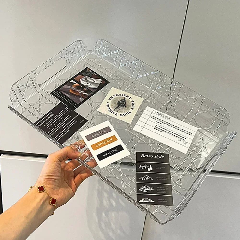 صينية تخزين مستطيلة منزلية لأكواب الماء والشاي، صينية شاي فاخرة وعالية الجودة، ديكور منزلي - 3