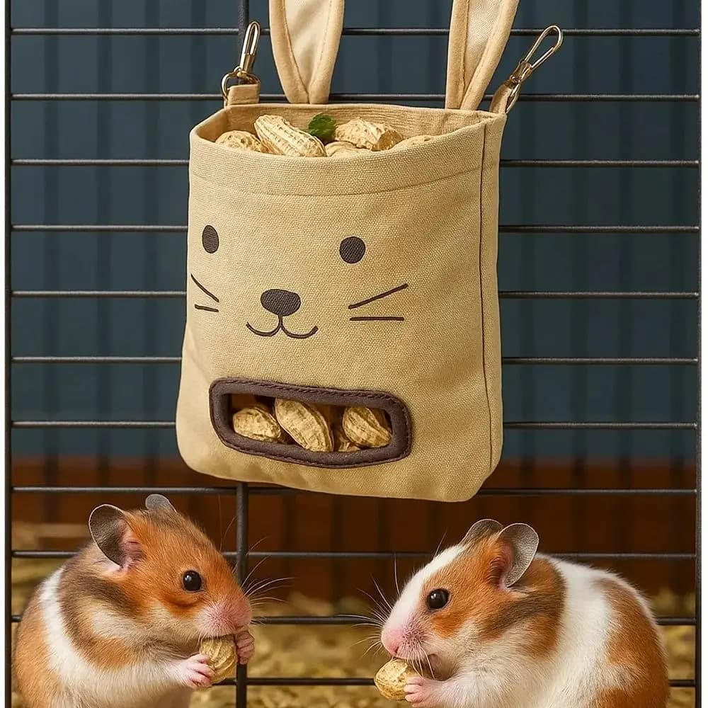 حقيبة معلقة لتغذية الأرانب، على شكل كيس علف، متوفرة بعدة ألوان، إمدادات للحيوانات الصغيرة - 6
