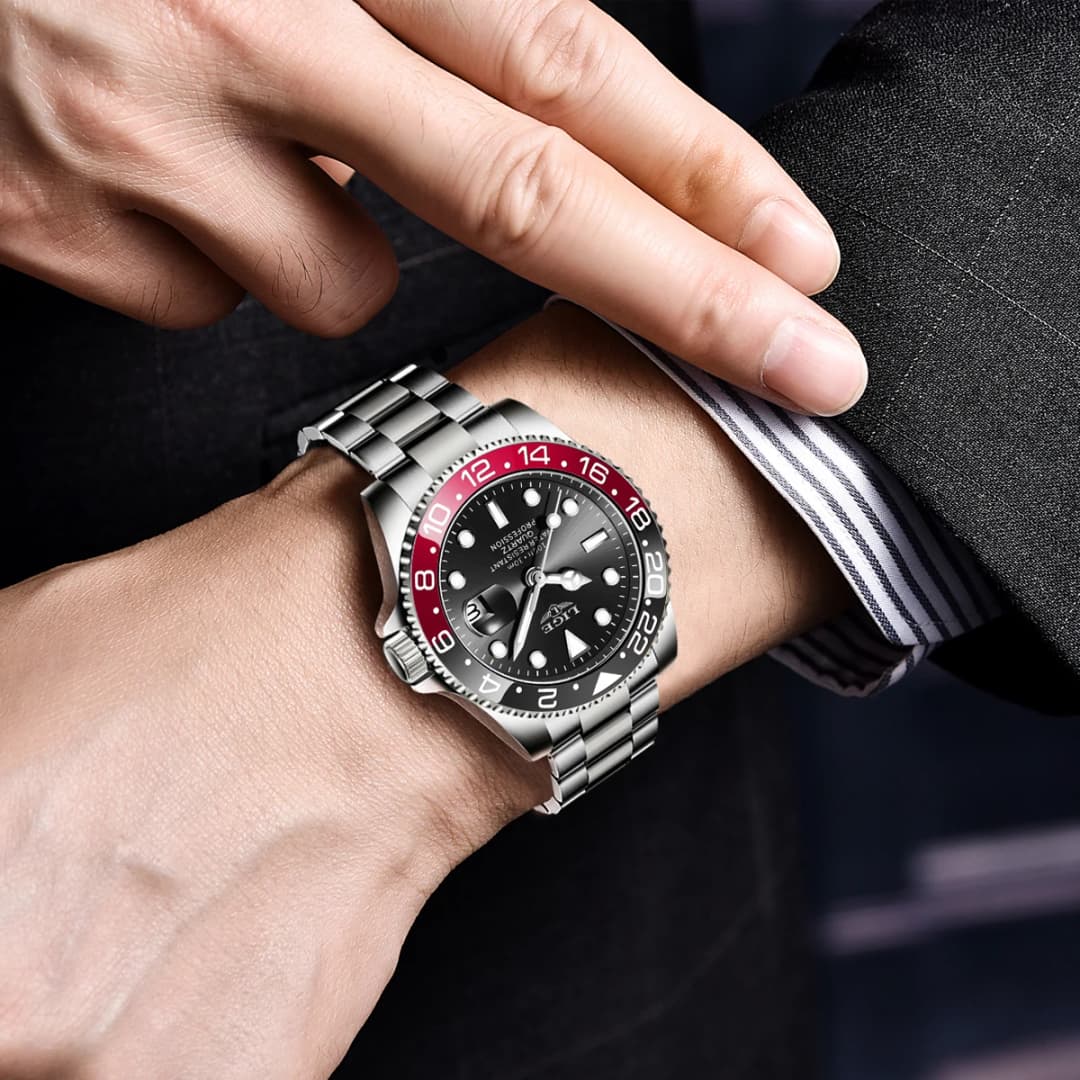 LIGE New Luxury Couple Watches Quartz Watches 30M Waterproof Fashion Stainless Steel Watch Valentine Gift Love Watch +Box - 6