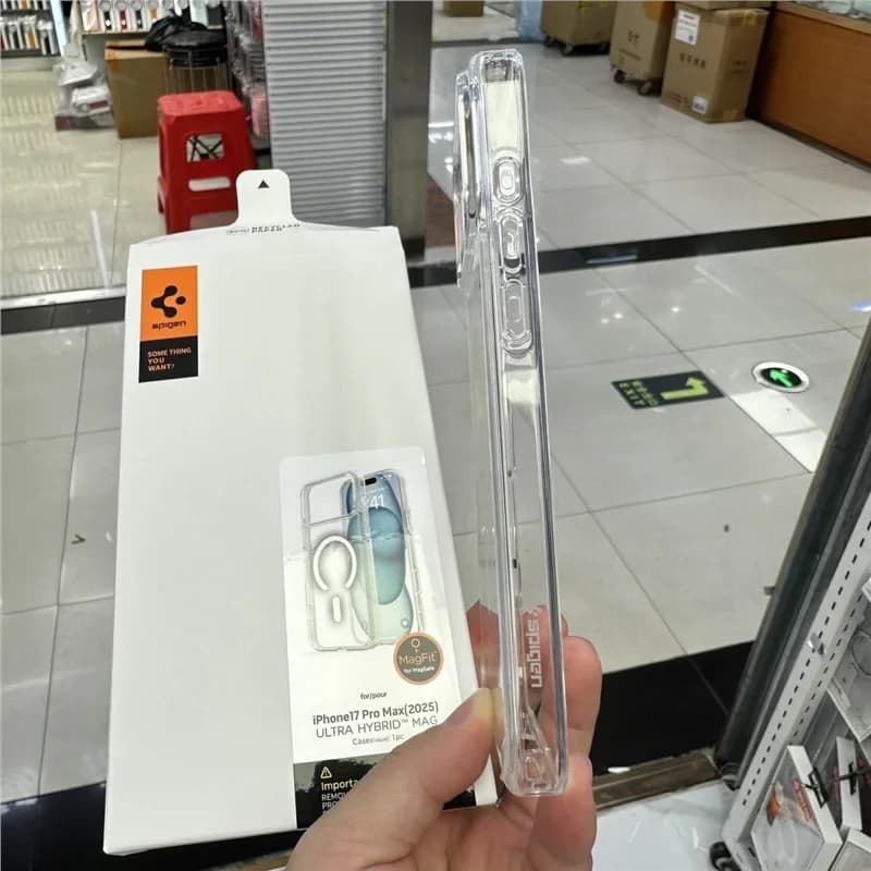غطاء مغناطيسي Spigen Ultra Hybrid لأجهزة iPhone Air 12 و13 و14 و15 و16 و17 Pro Max، غطاء شفاف لغطاء Apple Magsafe - 6