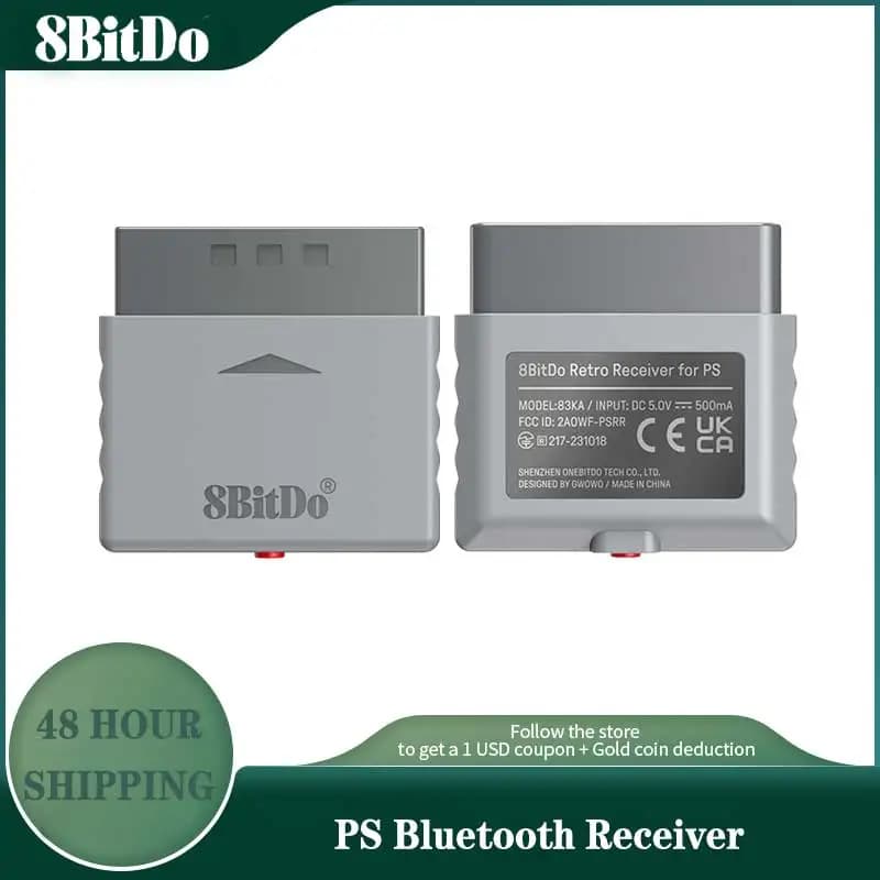 8Bitdo PS Bluetooth Receiver Retro Adapter Support for PS1/PS2 hosts Windows 10/11 Game Accessories for Mainstream Controllers