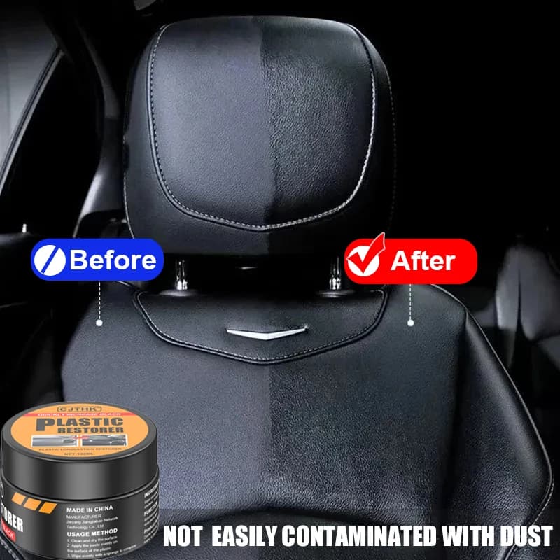 Car Plastic Restorer Crystal Clear Auto Interior Leather & Panel Renewal Wax Coating Agent Back To Black Gloss Car Wax Polish - 3