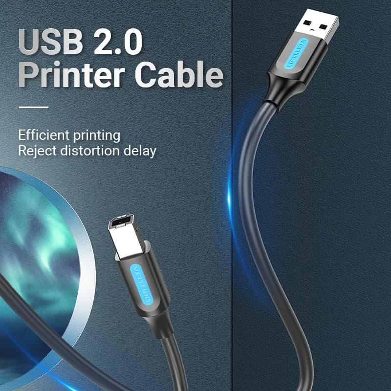 كابل طابعة USB من Vention، USB 3.0 و2.0 من نوع A ذكر إلى B ذكر لطابعات كانون وإبسون وإتش بي وزيجيانج - 4