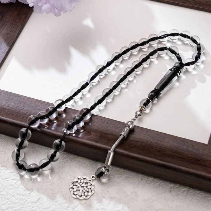 45pcs10mm transparent acrylic Arab Middle Eastern Rosary, Mouslin Tesbiha Prayer Bracelet - 5