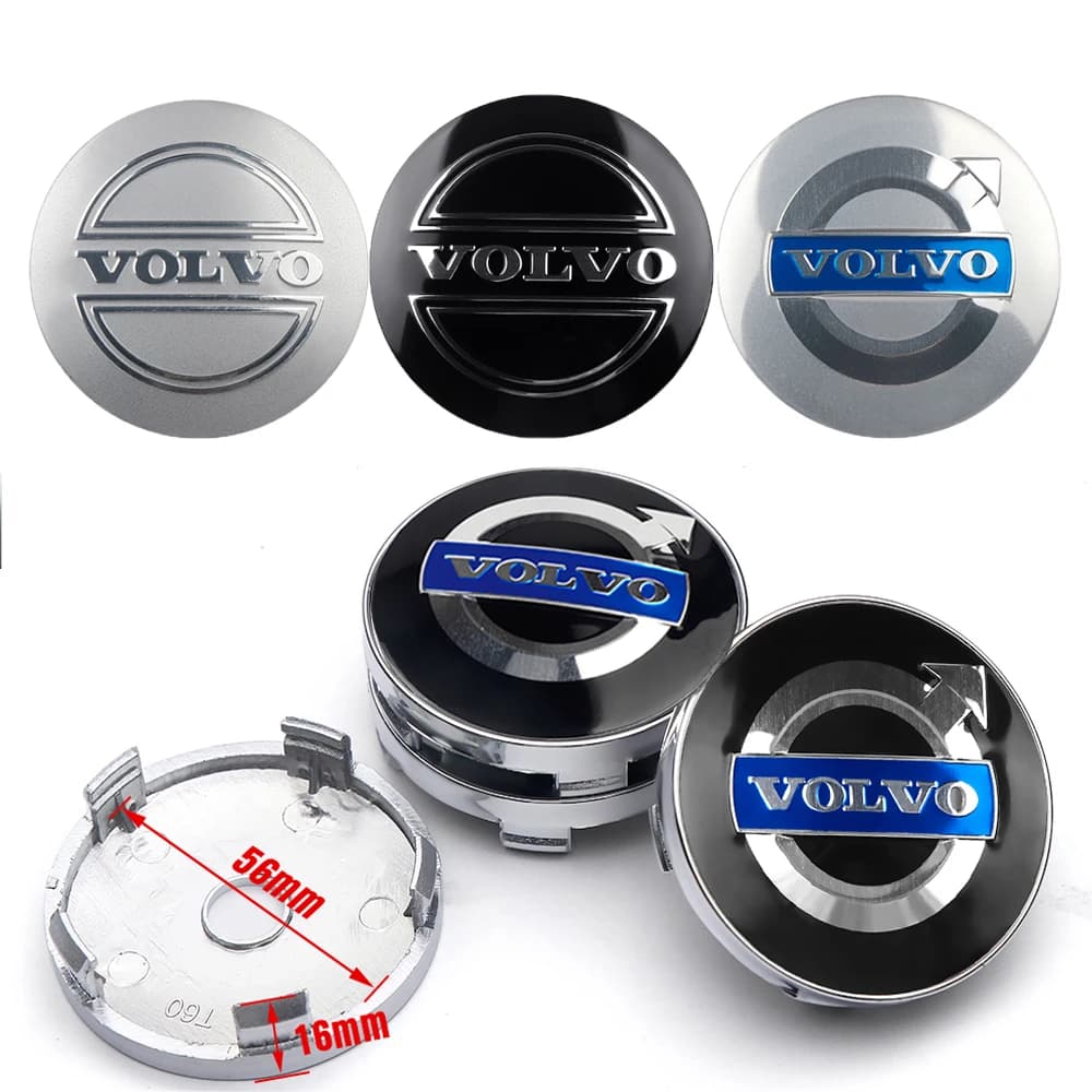 أغطية مركز عجلة السيارة 4 قطع 56/60 مم لسيارات فولفو RDESIGN XC60 XC90 V60 V40 XC40 V50 S60 V70 C70 AWD