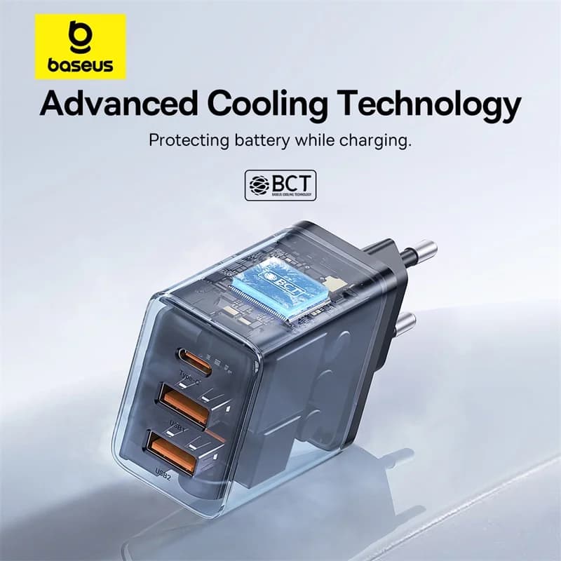 شاحن يو اس بي من بايسوس بقوة 30 واط QC3.0 PD3.0 Type C PD شحن سريع 3 منافذ شاحن هاتف سريع لهواتف آيفون 15 14 13Pro ماكس وشاومي وسامسونج - 3