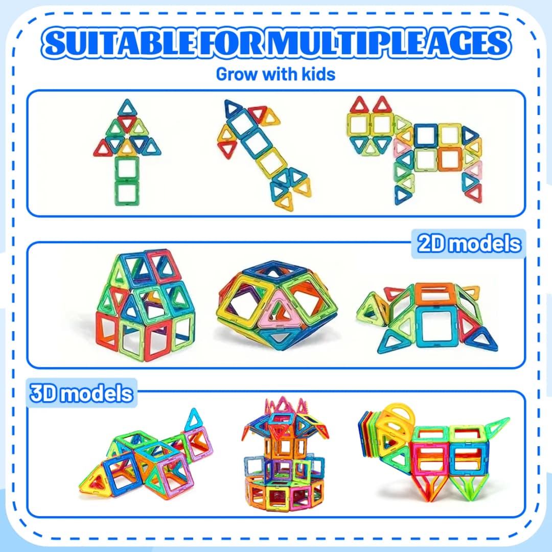 مكعبات بناء مغناطيسية متوسطة الحجم، مجموعة ألعاب مغناطيسية ذاتية الصنع، بناء مصمم للأطفال، هدية للأطفال، لعبة هدية عيد الهالوين - 3