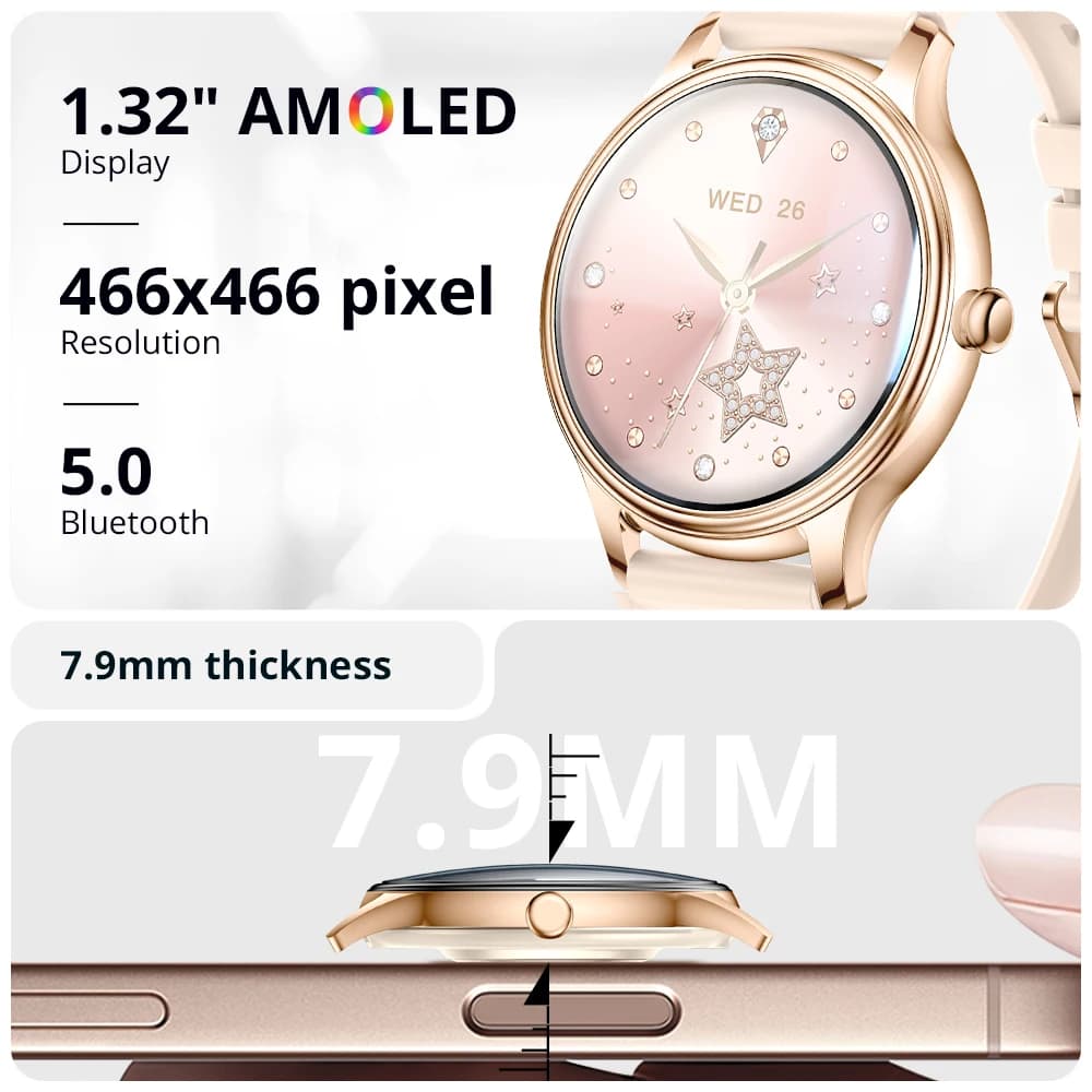 New COLMI L28 Air Ultra-thin Smartwatch 1.32 inch AMOLED Display, Women's Health Management, Exquisite Smart Watch For iOS Phone - 2
