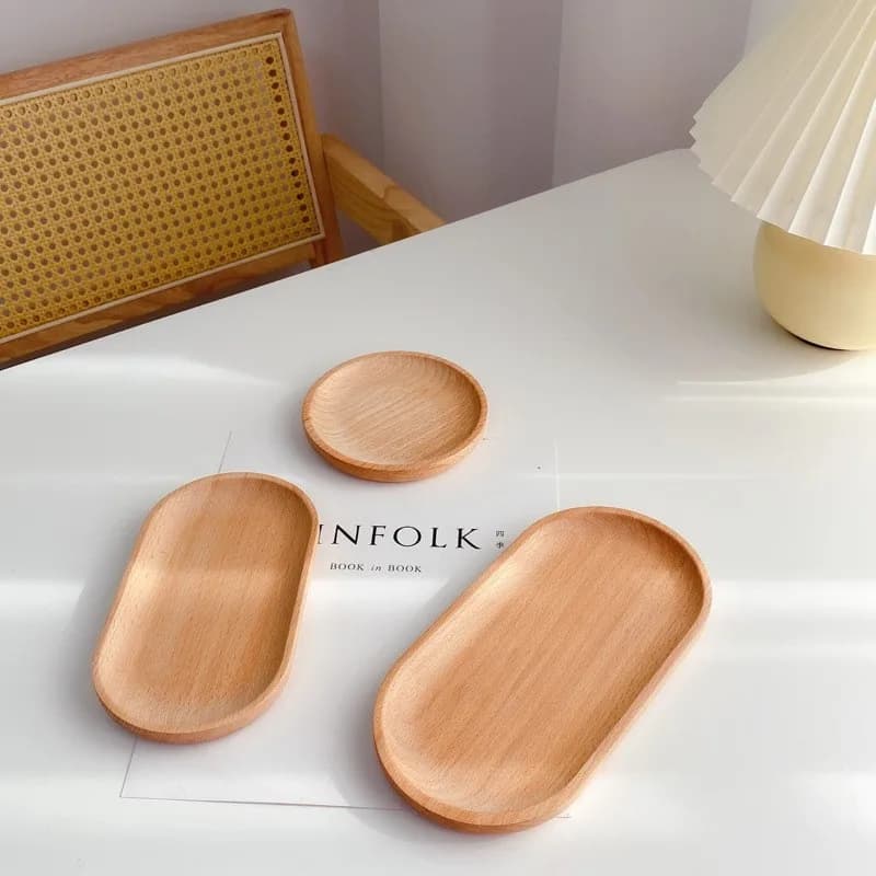 Walnut Wooden Tray Ins Wind Small Wooden Plate Japanese Rectangular Dinner Plate Cake Bread Coffee Tea Solid Wood Plate Tray - 5