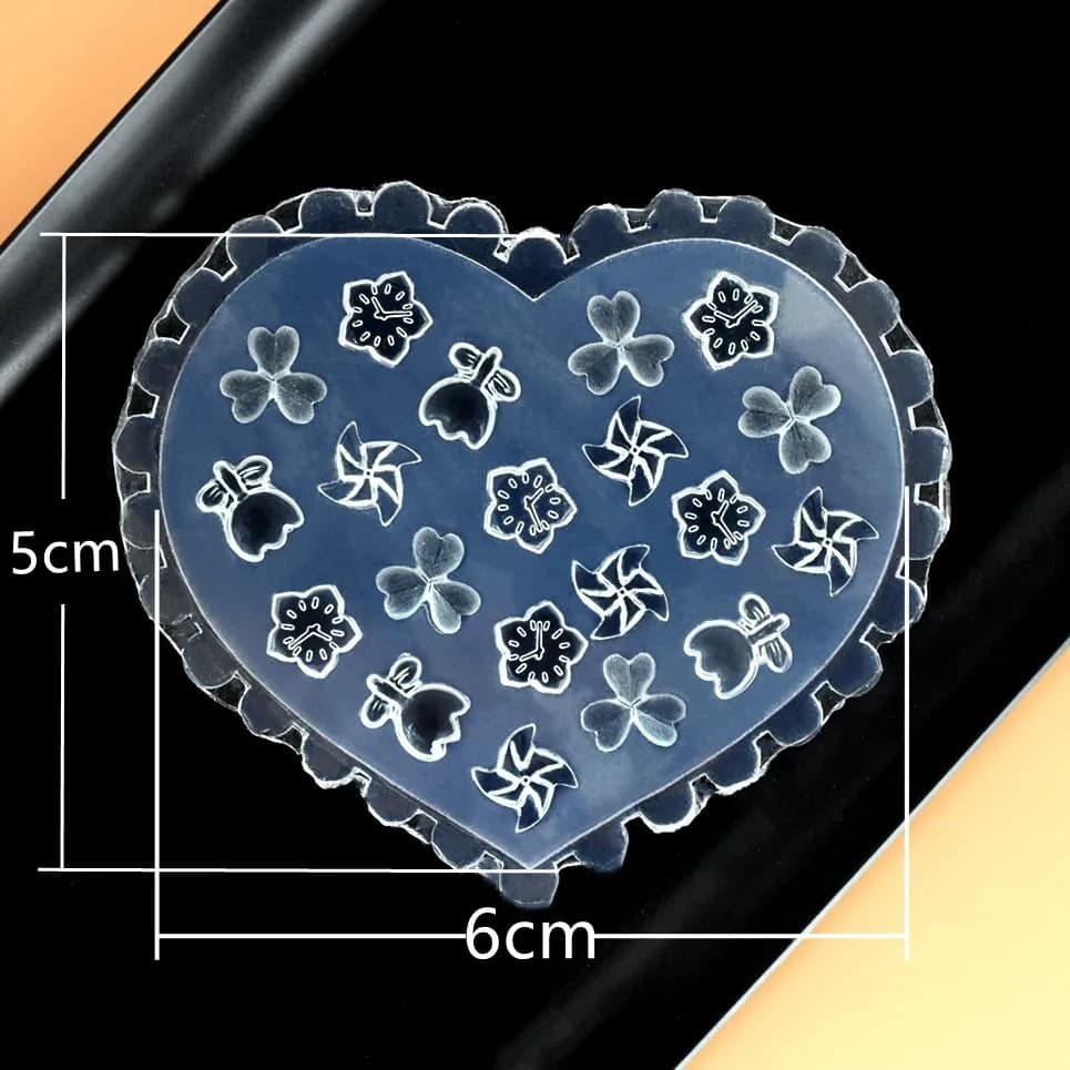SNASAN Wings Bowknot Flowers Moon Star Silicone Mould For Beauty Nail Art DIY Handmade Tool Small Beads Polymer Clay Mold - 4