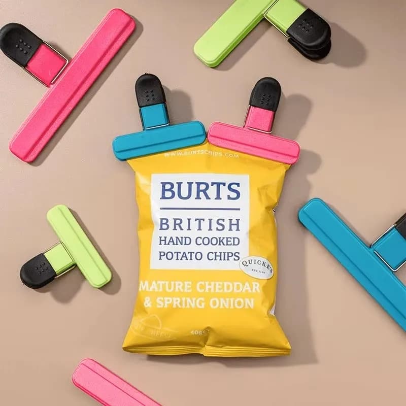 مشابك أكياس محمولة لتخزين الطعام والوجبات الخفيفة، مشابك إغلاق محكمة، أداة بلاستيكية، إكسسوارات تنظيم المطبخ