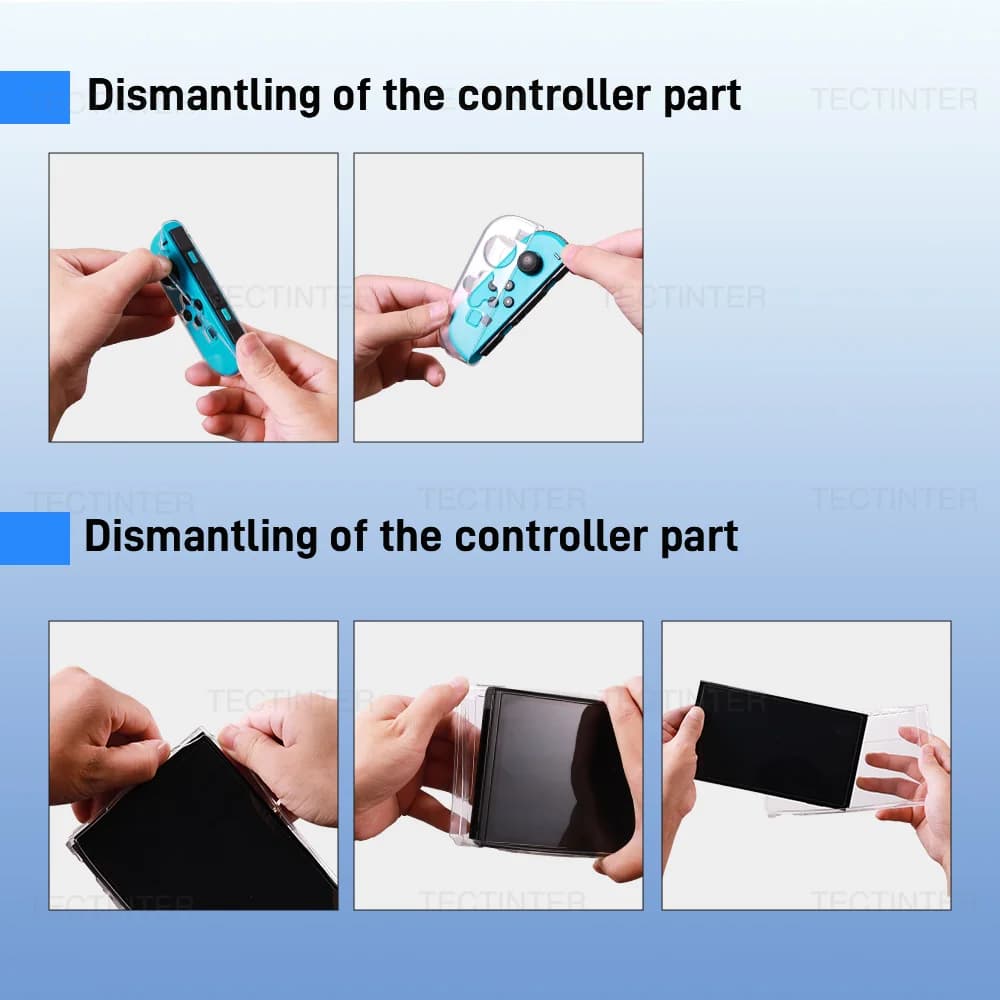 Transparent Soft TPU Protective Cover Case for Nintendo Switch Oled Game Console Protector Shell Split Skin Accessories - 6