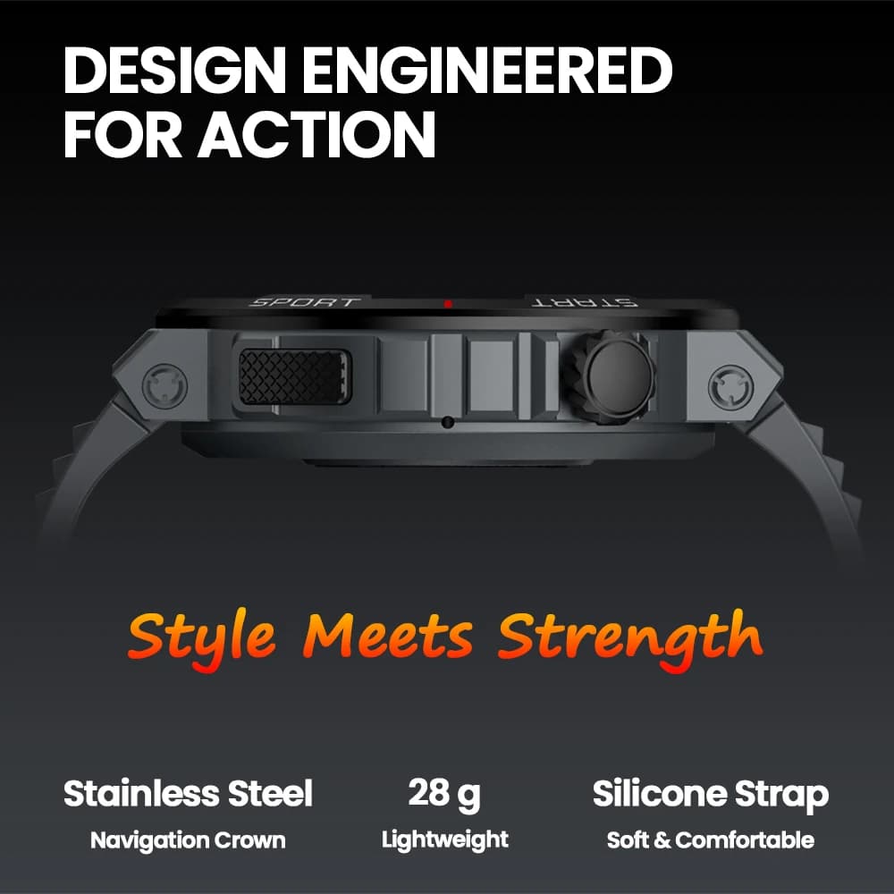 ساعة زيبليز أريس 3 بلس الذكية بشاشة 1.43 بوصة إتش دي أموليد مع اتصال بلوتوث ومكالمات هاتفية وتصميم رياضي تفاعلي ثلاثي الأبعاد للرجال - 4