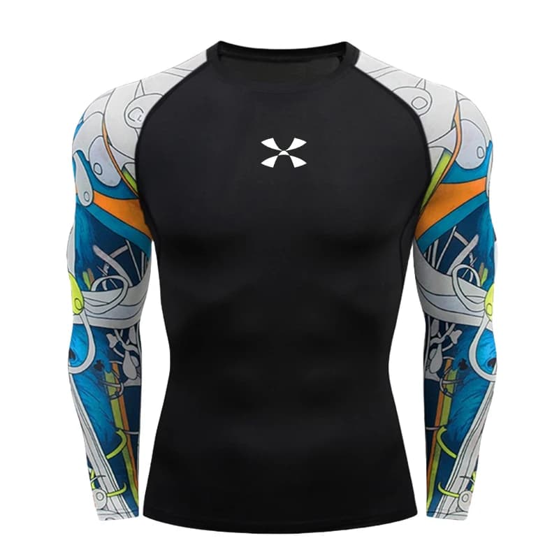 Cody Lundin Men's Compression Gym Wear Swim T Shirt Wholesale Men Gym Wear Slim Fit Rash Guard Compression T Shirt - 5