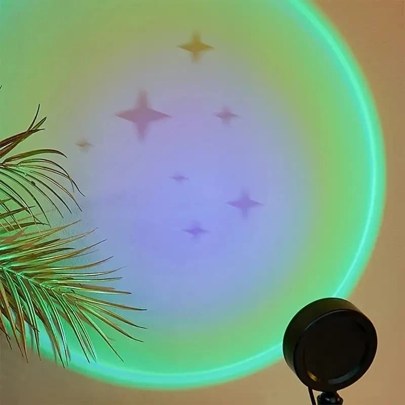 16 لون RGB الضوء المحيط LED ضوء الليل ضوء الإسقاط مع جهاز التحكم عن بعد، مصدر طاقة USB - 3