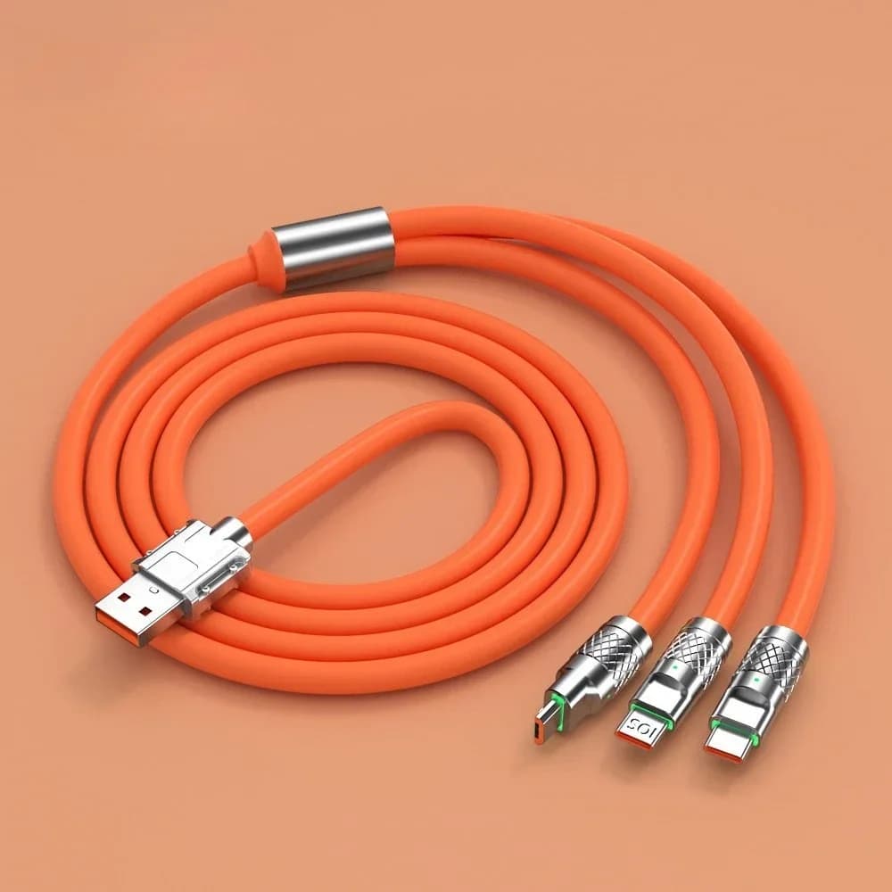 شاحن فائق السرعة 120 واط 3 في 1، كابل USB C مع محول شحن متعدد المنافذ لهواتف آيفون وأندرويد وهواوي والأجهزة اللوحية واللاب توب - 6